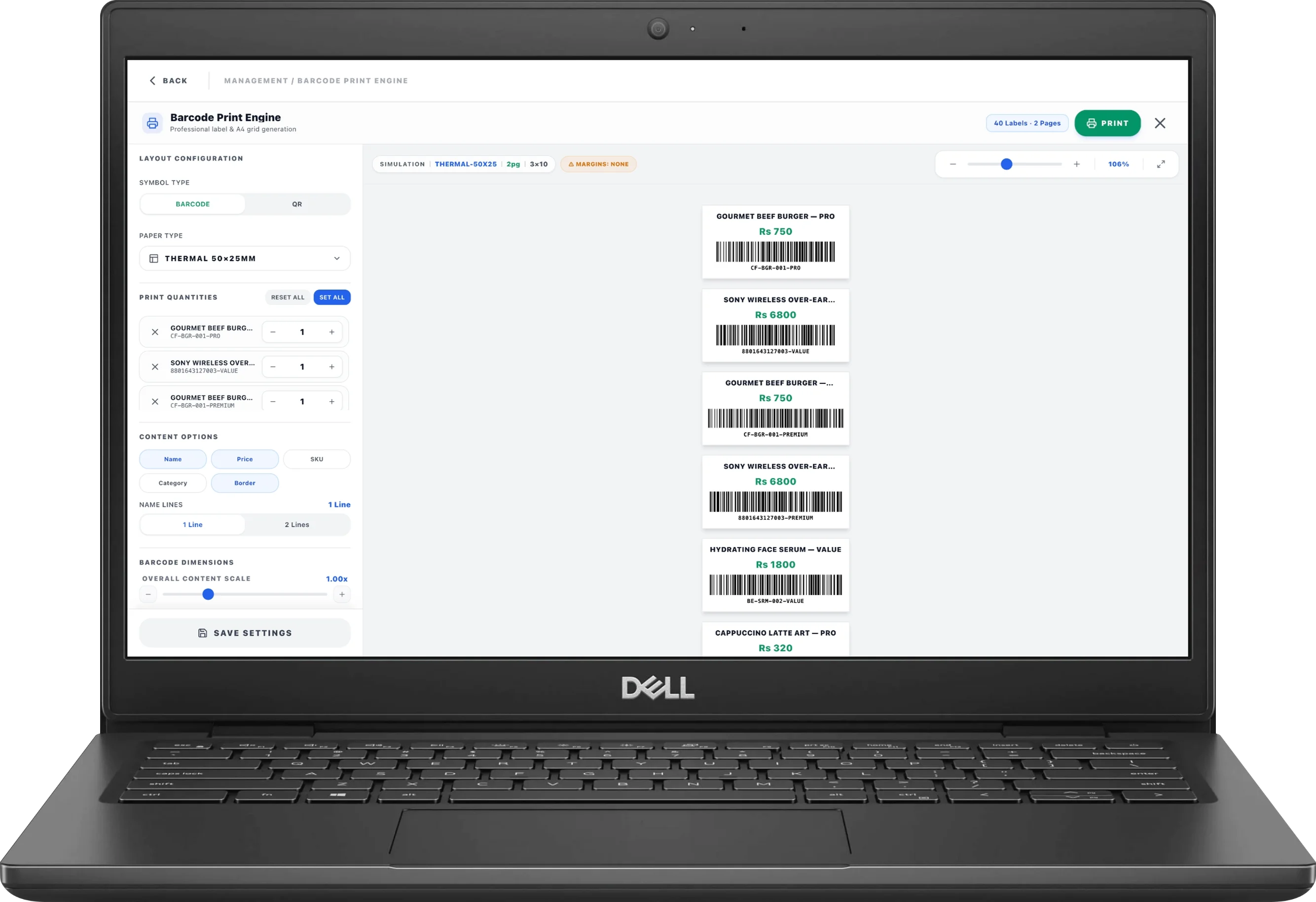 Screenshot showing Custom Barcode Generator