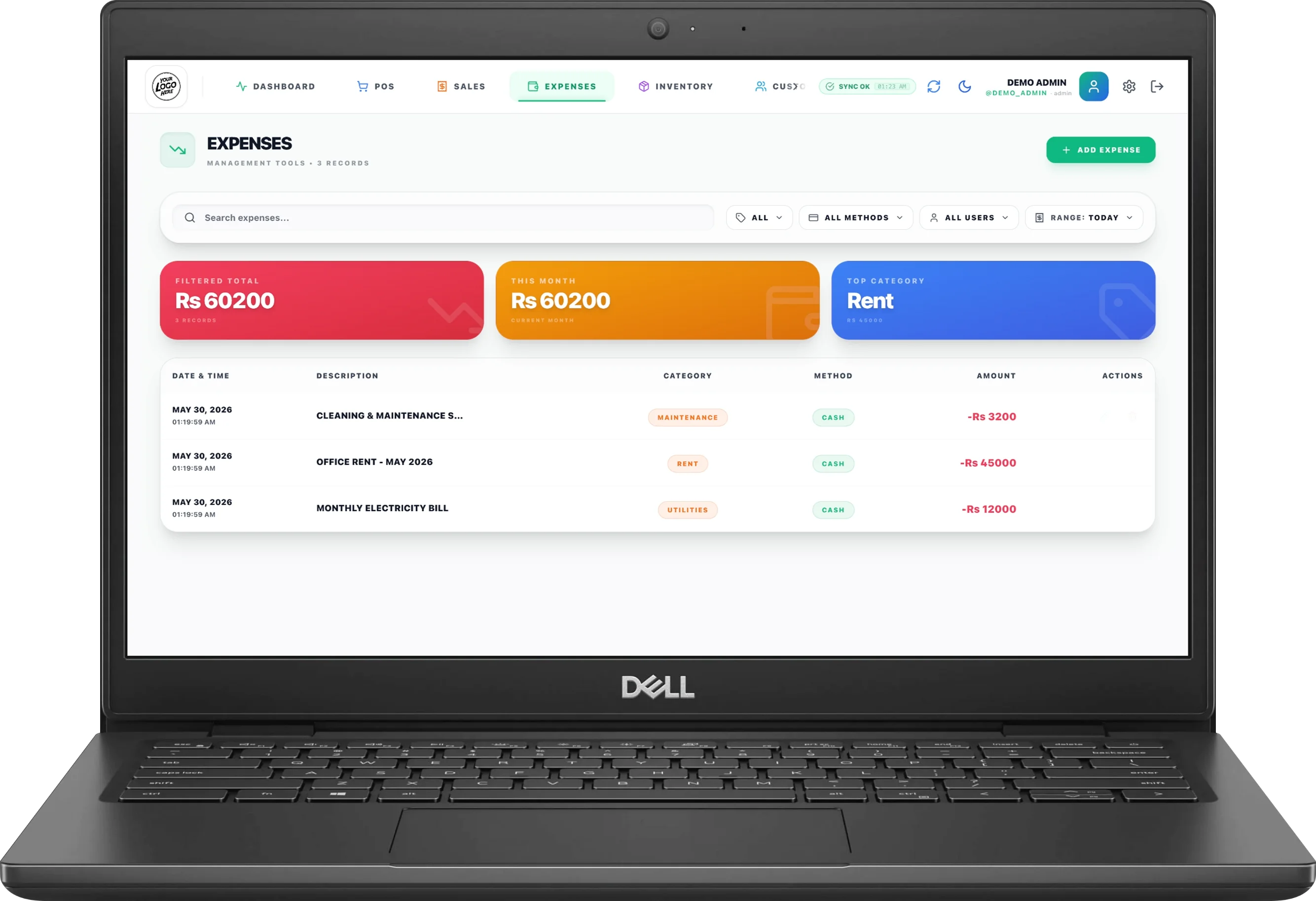 Screenshot showing Daily Expense Tracker