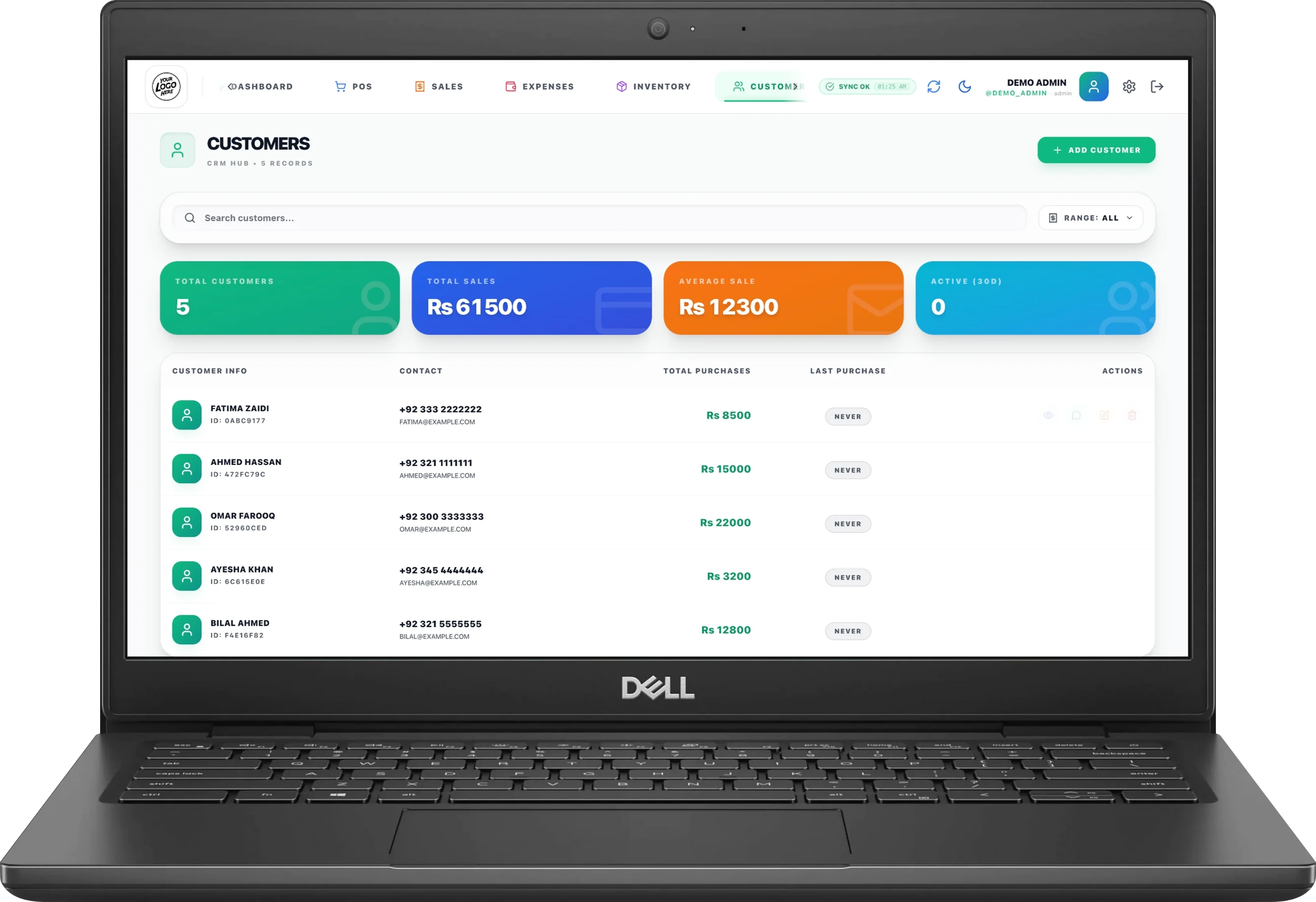 Screenshot showing Customer Khata & Ledgers